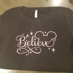 Believe Glittery Pink Shirt 