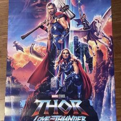 Marvel THOR LOVE & THUNDER Double-Sided Movie Theatre 27x40 Final Poster
