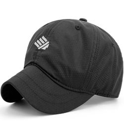 Short Bill Baseball Caps for Women Quick Dry Mens Unstructured Short Brim Ball Hats for Running-2pack