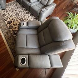 Brand New 🔥 Gray Leather Recliner Chair 