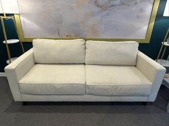 Beige Linen Living Spaces 78″ Sofa — $375 OBO (Modern Style)