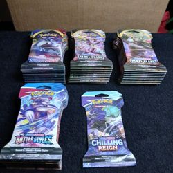 Pokémon Tcg Sword & Shield Sleeved Booster Packs Lot Of 38 New 