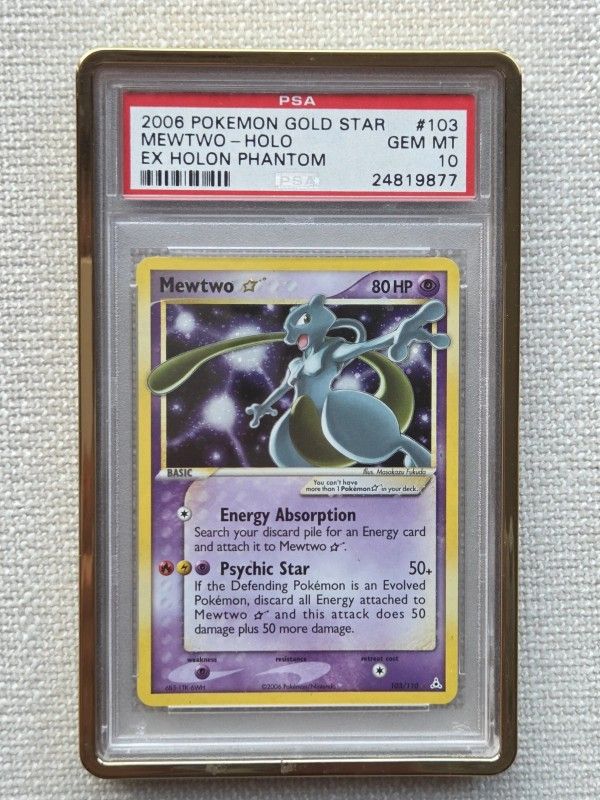 Pokemon Gold Star Mewtwo Holon Phantom Psa 10