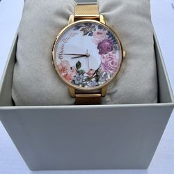 Olivia Burton London Ladies English Garden Rose Gold Mesh Watch