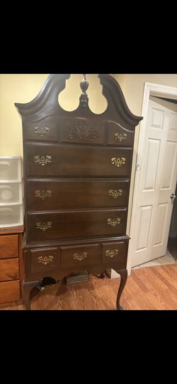 Traditional High Boy Real Wood Dresser