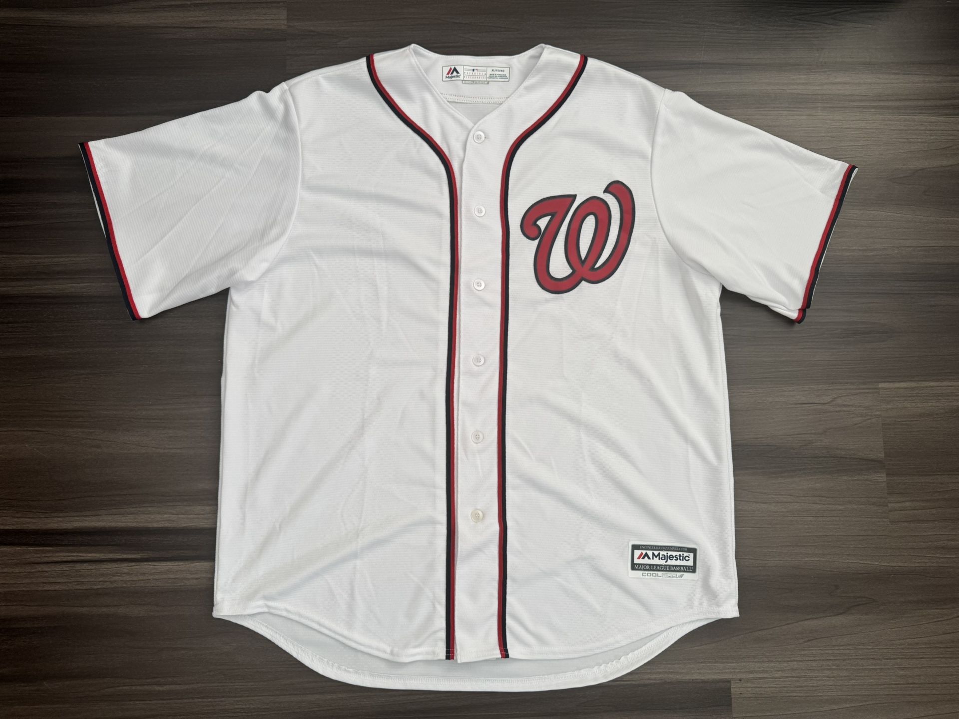 Men's Washington Nationals Majestic White Team Official Cool Base Jersey XL