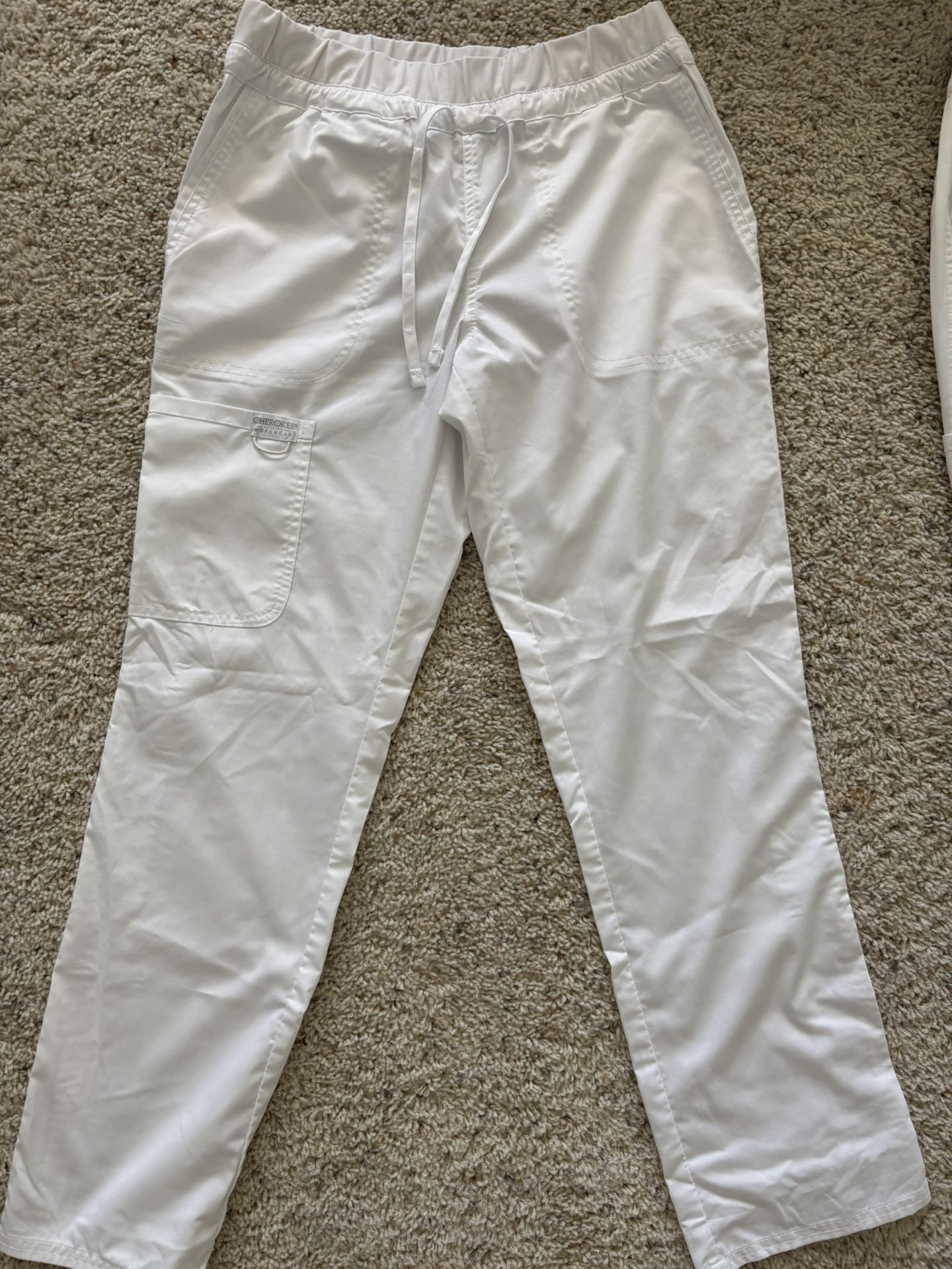 2 Cherokee White Scrub Pants – Size S & M – Cheap!