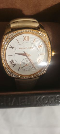 Michael Kors Gold-Tone Crystal Bezel Watch
