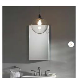 Glacier Bay Lancaster 21 in. W x 8 in. D x 26 in. H Surface-Mount Shaker Bathroom Storage Wall Cabinet in Pearl Gray