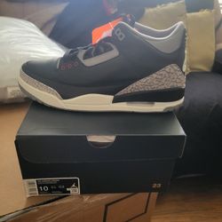 Jordan 3 Black Cement Sz 10