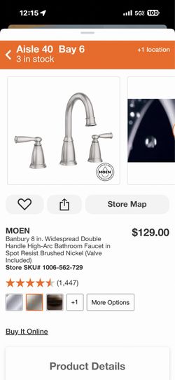 MOEN Banbury 8 in. Widespread Double Handle High-Arc Bathroom Faucet in Spot Resist Brushed Nickel (Valve Included) Store SKU# 1006-562-729