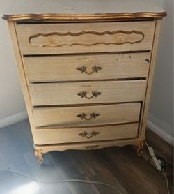 French Provincial 5-Drawer Tall Dresser