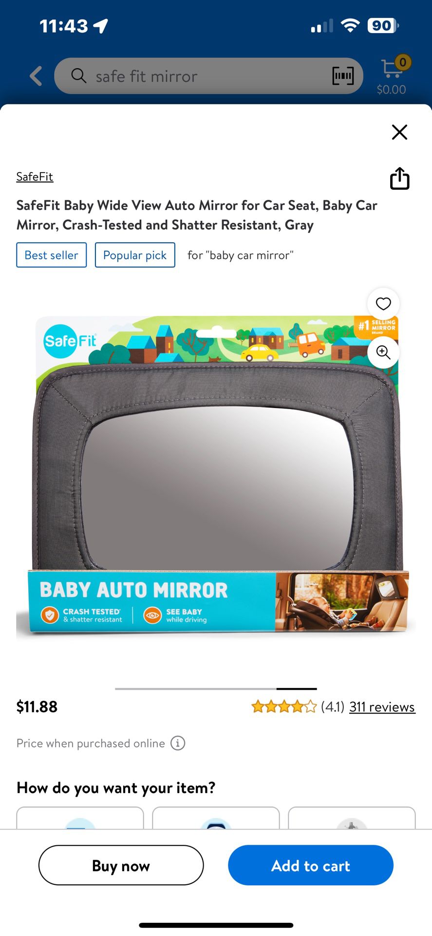 Safe Fit Baby Mirror