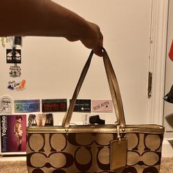 Vintage Coach Y2K Gold Glitter Shoulderbag 