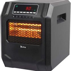 ZOKOP HT1188N 1500W Quartz Tube Heater Digital Style 4 Quartz Tubes Black 