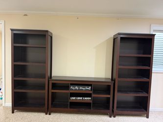 Entertainment center with shelves