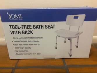 *NEW* Tool-Free Bath Chair Seat with Back - 2 Available
