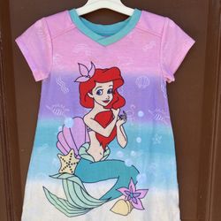 Disney Princess Ariel Girls Pajama Nightgown Size 4