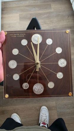 Vintage rare clock silver coinage 1964 collectables rare