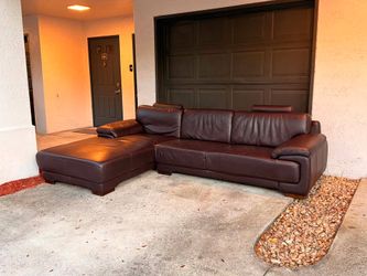 L shade leather gorgeous couch
