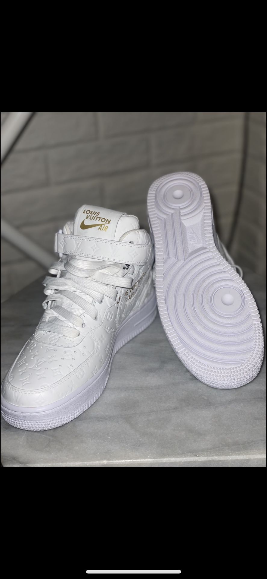 White Louis Vuitton Nike Air Forces