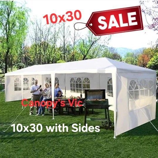 10x30 Wedding Party Tent Outdoor Canopy Tent with 8 Sides White For Birthday Party.