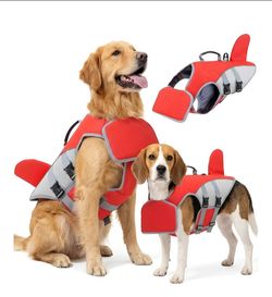New extra largeX-Large Dog Life Vest High Buoyancy Swim Jacket with Removable Chin Float located in yucaipa one red one orange available