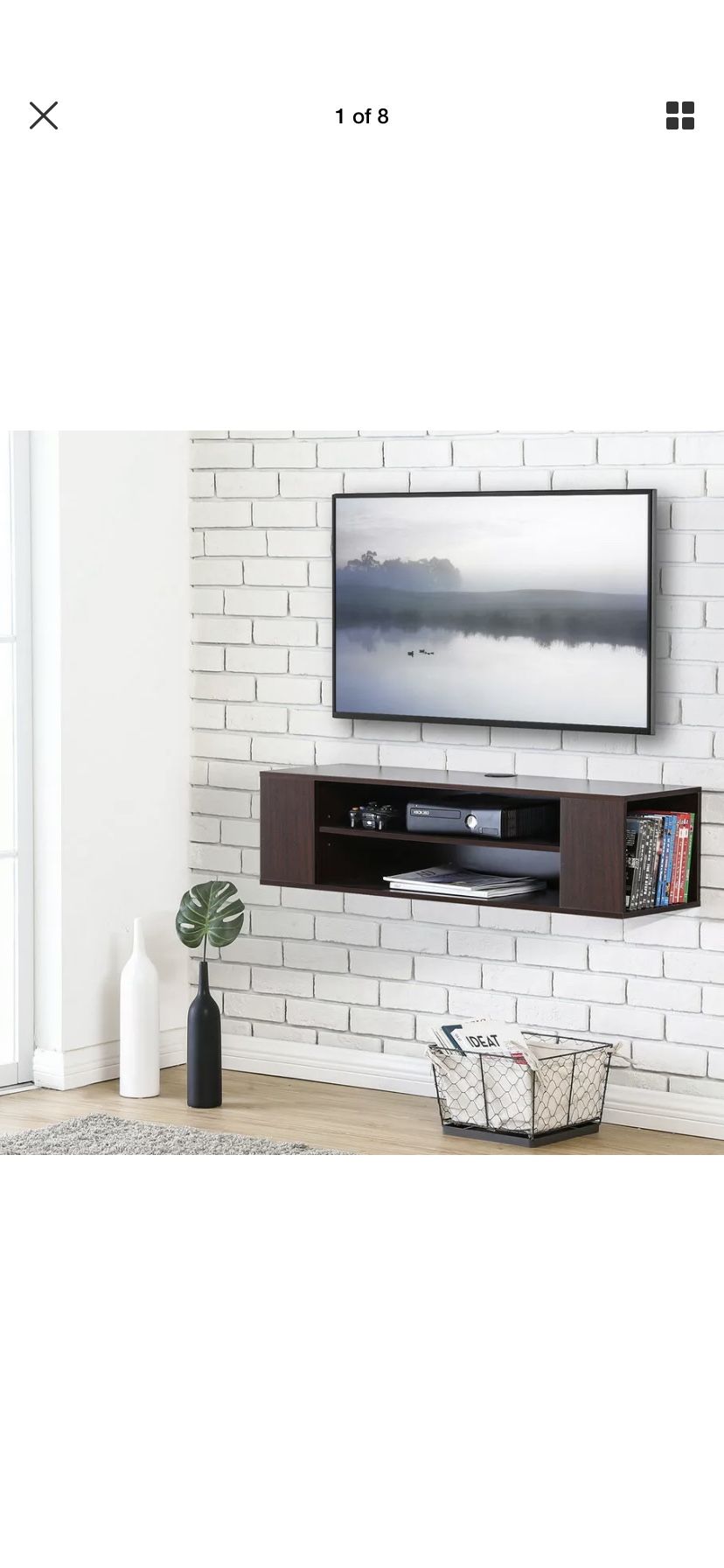 FITUEYES Universal Wall Mount Media/AV Console, Floating TV Stand