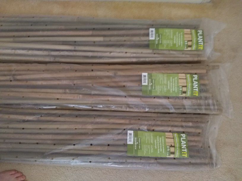 * NEW * Pack of 25 - 8' Tall BAMBOO STAKES / BEST OFFER for ALL 