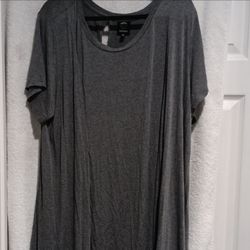 Bobeau Gray Short Sleeve Swing Dress
