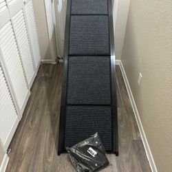 Dog Ramp for Car, 63" long & 17.3" wide Foldable Dog Ramp for SUV, Car, and Truck - 200 lbs Capacity, Anti-Slip Felt Surface, Pet Ramp with Dog Lift H