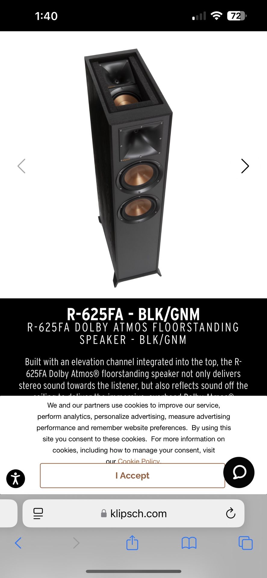 Brand NEW Klipsch Floor Standing Speaker (ONE Speaker Only)