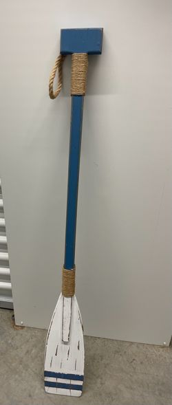 Rustic Blue and White Oar Wood Wall Decor