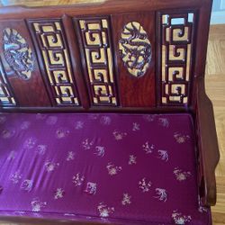 2 Rosewood Livening Room Sofa And Coffer Table 