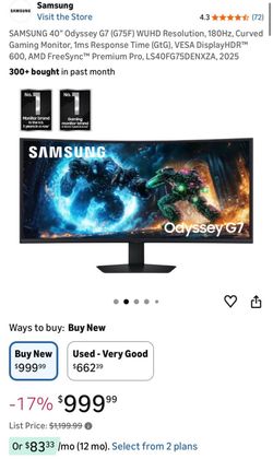 Samsung Odyssey G7 40” (G75F)
