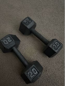 Pair of 20lb hex dumbbells