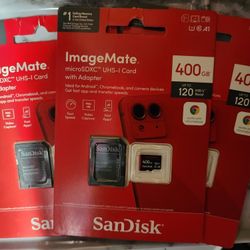 3 BRAND NEW 400 GB SANDISK MICROSDXC UHC-I CARD