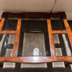 Beautiful Wood And Glass Coffee Table!