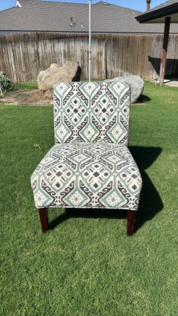 Upholstered Accent Chair with Ikat Pattern