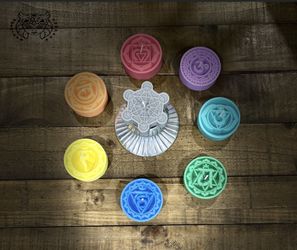 7 Chakras and 1 Merkaba Candle Set