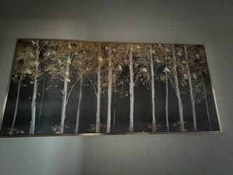 Large Framed Forest Canvas Wall Art