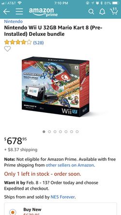 Nintendo Wii U 32GB Mario Kart 8 (Pre-Installed) Deluxe bundle