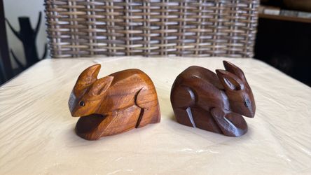 Yeak Wooden Rabbit Set of 2