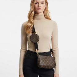 Women’s Chain Bag crossbody Bag three-piece set with black strap