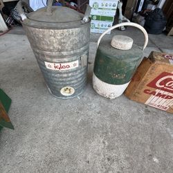 Vintage Camping Stoves And Cooler