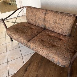 Metal Framed Love Seat 