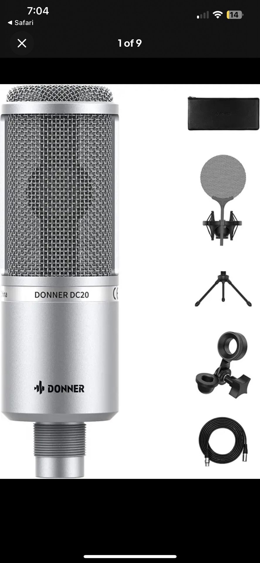 Donner Condenser Microphone, Podcast Microphone Kit DC-20 for Streaming,...