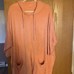 Barefoot Dreams Ultra Lite Cozy Chic Short Sleeve Zip Up Hoodie Size 3X