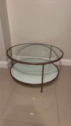 Oval glass coffee table