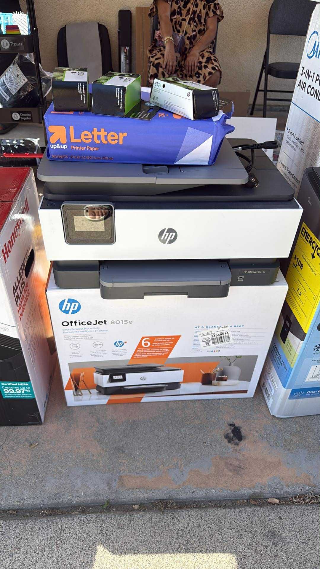 hp printer with 3 ink and paper